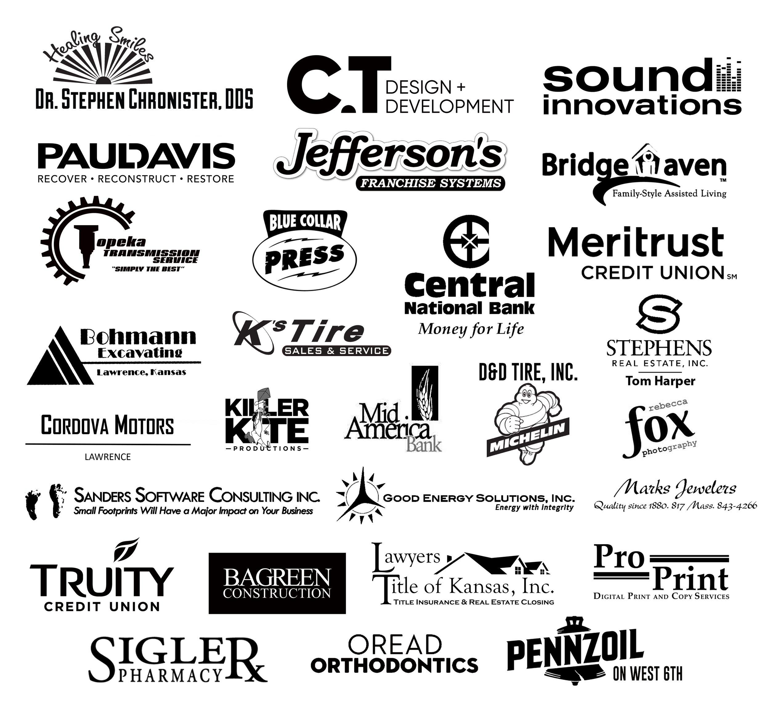 group of company logos that are sponsoring the 2023 rev it up car show