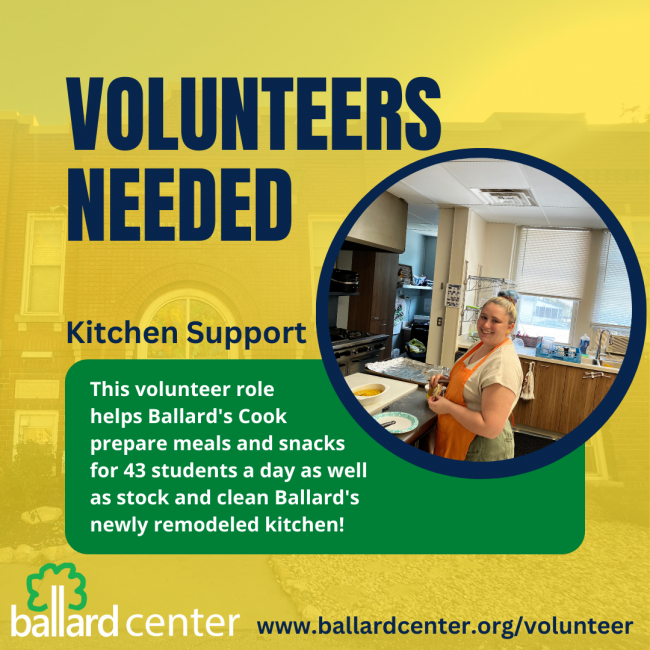 kitchen support volunteers needed
